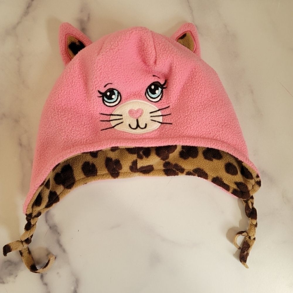 Cute toddler kitty cat cheetah beanie fall winter head accessories
